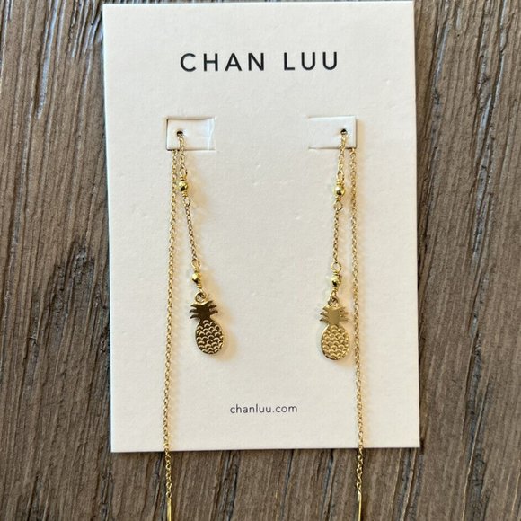 New Authentic Chan Luu Pineapple Thread Thru Earrings - Picture 1 of 3